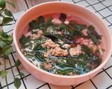 Hình bước làm 2 của món Canh rau dền nấu thịt xay