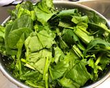 A picture of step 1 of Lasooni Palak.