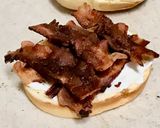 A picture of step 1 of Gary’s island 🌴 breakfast sandwich.