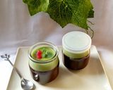 Foto langkah ke 5 dari resep Puding Brownies Cokelat Lumer Vla Matcha.