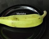 A picture of step 1 of Balekkayi Podi- Raw Banana Bajji.