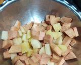 A picture of step 2 of Suran potato sukhi bhaji.