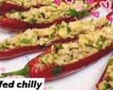 A picture of step 1 of Stuffed chilli bhajji.