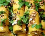A picture of step 7 of Khandvi recipe/Patudi /suralichi surali vadi.
