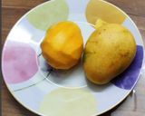A picture of step 1 of Mango popsicles.
