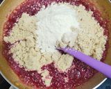 A picture of step 3 of Rose cashew stuffed burfi.