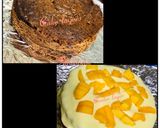A picture of step 2 of Pull me up mango cake with chocolate sponge.