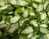 A picture of step 1 of Lady’s finger/ bhindi fry.