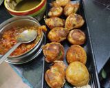 A picture of step 5 of #SIS#Uraddal appe(veg with coriander,pudina onion,tomato chutney.