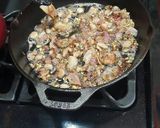 A picture of step 4 of Chicken carbonara penne pasta.