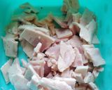 Foto del paso 3 de la receta: Tallarines salsa Blanca hecha en casa y camarones y jamón