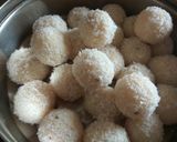 A picture of step 2 of Coconut laduoo.