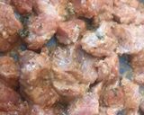 A picture of step 2 of Greek Pork Souvlaki with Greek Salad and Flatbread.