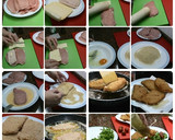 Foto del paso 2 de la receta: Libritos de lomo rellenos de pavo y queso acompañado con ensalada