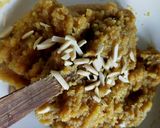 A picture of step 7 of Moong dal Halwa.