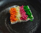 A picture of step 3 of Rainbow cheese toast.