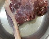 A picture of step 2 of Mutton leg with 7up marinade.