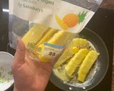 A picture of step 4 of Caribbean spiced pancakes with pineapple.