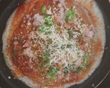 A picture of step 8 of Jini dosa with sambhar.