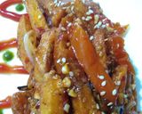 A picture of step 5 of Honey Chilli Potatoes.