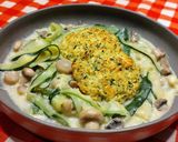 Gombás cukkini tagliatelle, sajtos cukkini lepénnyel. Low carb recept fázis 8 fotója