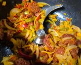 Une image de l'étape 1 de Pâtes chorizo et poivrons au Cookeo infinity 😃.