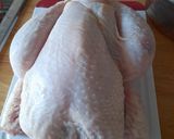 A picture of step 2 of Heritage chicken. Celeriac puree and mixed veg. Festive.