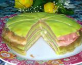 Foto langkah ke 8 dari resep Rainbow Mille Crepes With Cheese Cream.