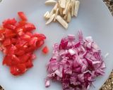 A picture of step 1 of Green Beans/Barbati Subji.