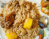 A picture of step 12 of Chicken yakhni pulao.