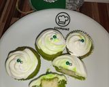 A picture of step 7 of Surprise Green Velvet Cupcakes.