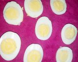 A picture of step 6 of Devilled eggs, Japanese Pancakes, Smiley potato Pakora.