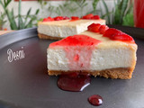 Eggless New York style cheesecake