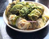 Hình bước làm 3 của món Bắp Cải Cuộn Tôm Thịt Hấp 🥗