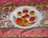 A picture of step 16 of Kaju ki burfi (cherries 🍒 and rose flavour) and laddoo (pan flavour).
