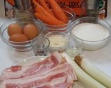 Foto del paso 1 de la receta Quiche de puerro, bacon y zanahoria