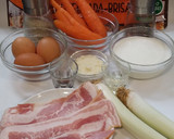 Foto del paso 1 de la receta: Quiche de puerro, bacon y zanahoria