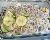 Une image de l'étape 5 de Flan de courgettes au bœuf, oignon de roscoff et romarin.