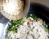 A picture of step 8 of Pink paratha made with soy flour.