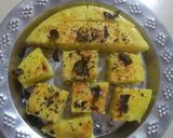A picture of step 6 of Suji dhokla.