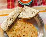 A picture of step 1 of GREEN GARLIC PARATHA (Sindhi style Hara lahsun paratha).