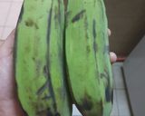 A picture of step 1 of Raw banana veg.