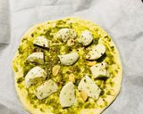 A picture of step 4 of Pizza Verda! Basil and Mozzarella.