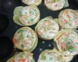 A picture of step 2 of SpanishOmellettePaniyaram/ garlic bread /beetroot dip.