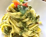 A picture of step 4 of Arugula, Cherry Tomato, and Almond Pesto.
