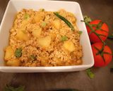 A picture of step 4 of Chicken qeema Aloo.