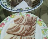 Foto langkah ke 6 dari resep Puding roti tawar motif zebra (tanpa telur dan mentega).