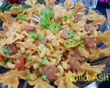 A picture of step 5 of Chicken Franks pasta😋.