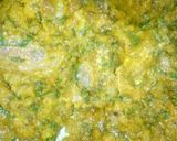 A picture of step 7 of Shaljam gosht.