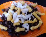 A picture of step 3 of Kurkurey chaat.